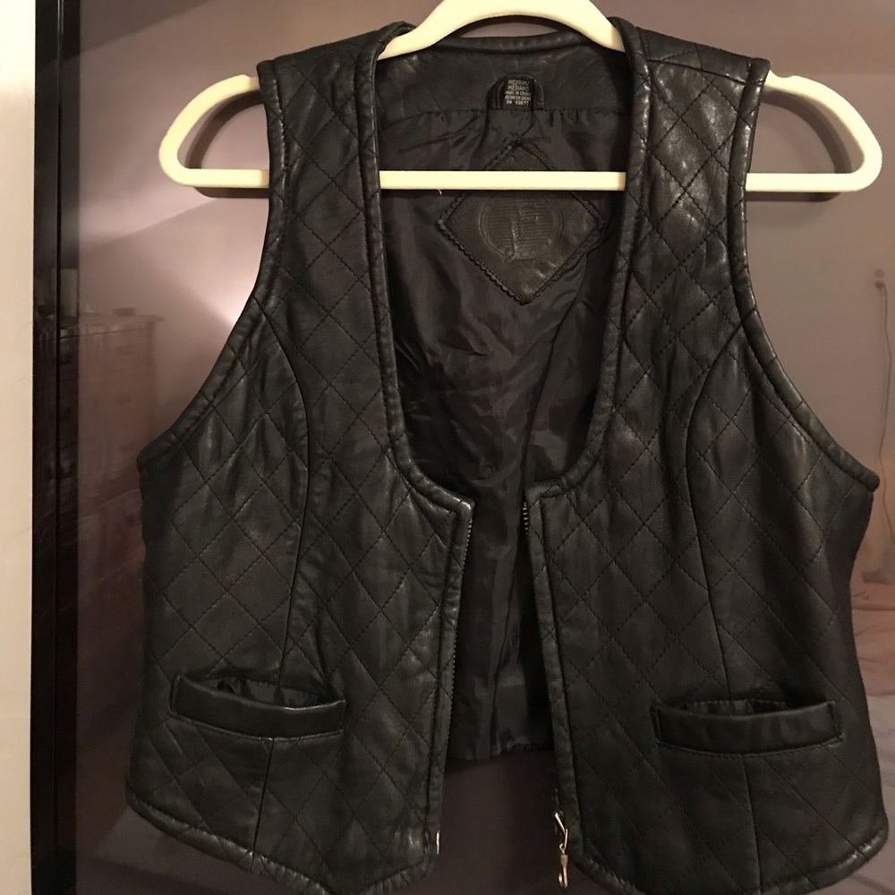 Ladies leather vest